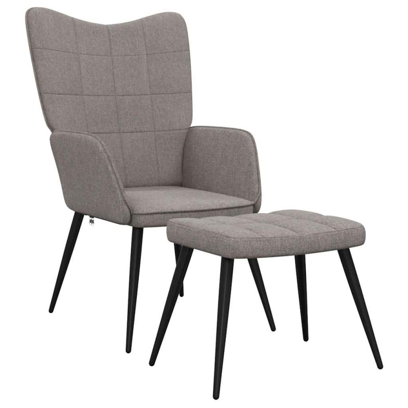 vidaXL Πολυθρόνα Relax Χρώμα Taupe Υφασμάτινη με Σκαμπό