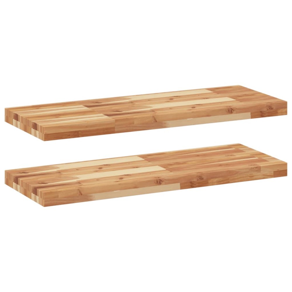 vidaXL Ράφια Κρεμαστά 2 Τεμ. 100x30x4εκ. Φινίρισμα Λαδιού Μασίφ Ακακία