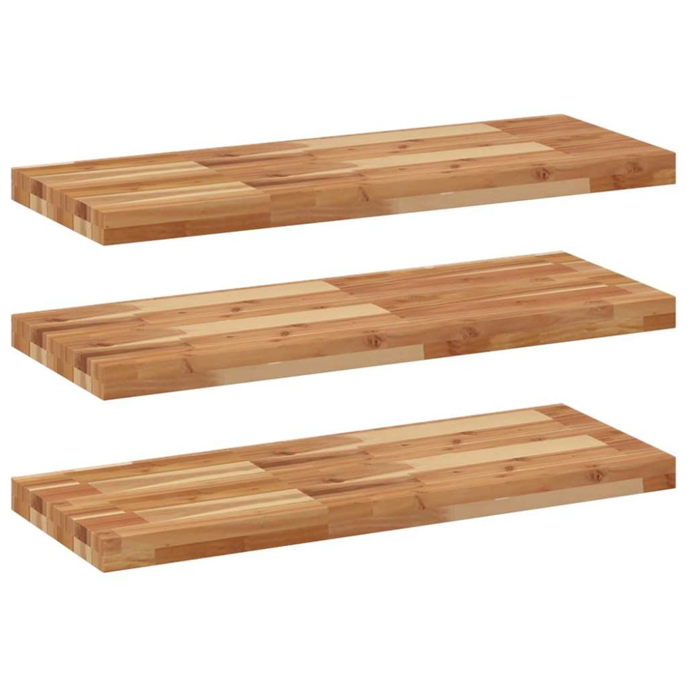 vidaXL Ράφια Κρεμαστά 3 Τεμ. 100x30x4εκ. Φινίρισμα Λαδιού Μασίφ Ακακία