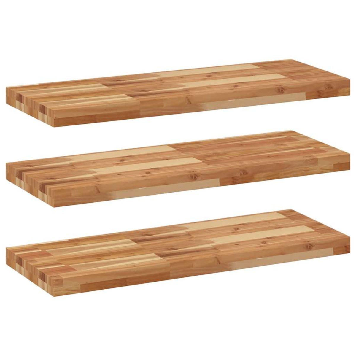 vidaXL Ράφια Κρεμαστά 3 Τεμ. 100x30x4εκ. Φινίρισμα Λαδιού Μασίφ Ακακία