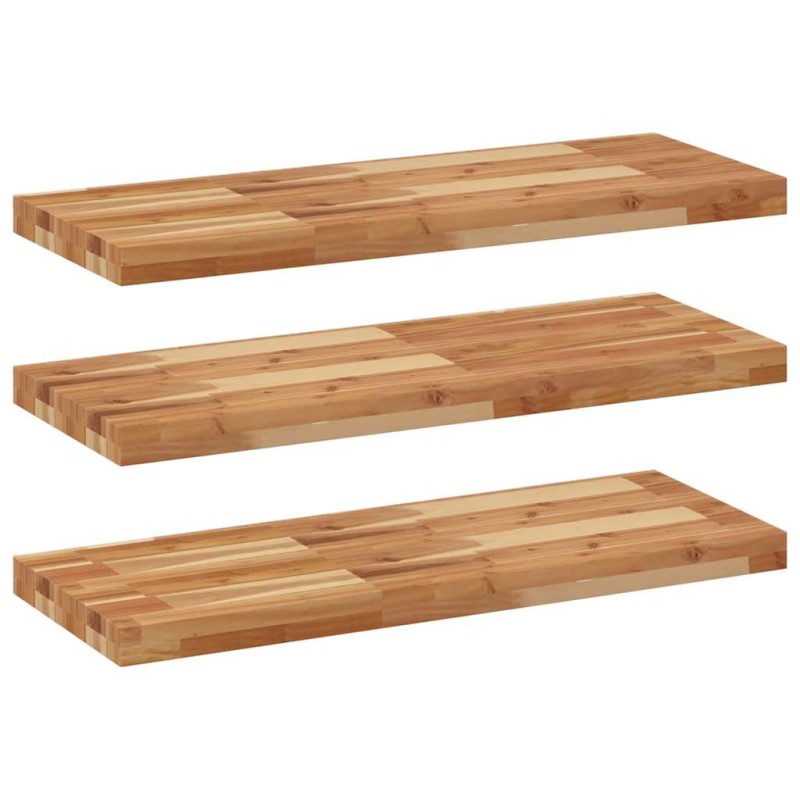 vidaXL Ράφια Κρεμαστά 3 Τεμ. 100x30x4εκ. Φινίρισμα Λαδιού Μασίφ Ακακία