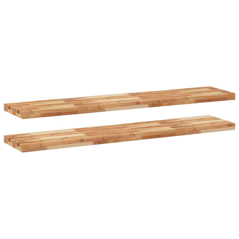 vidaXL Ράφια Κρεμαστά 2 Τεμ. 120x30x4εκ. Φινίρισμα Λαδιού Μασίφ Ακακία