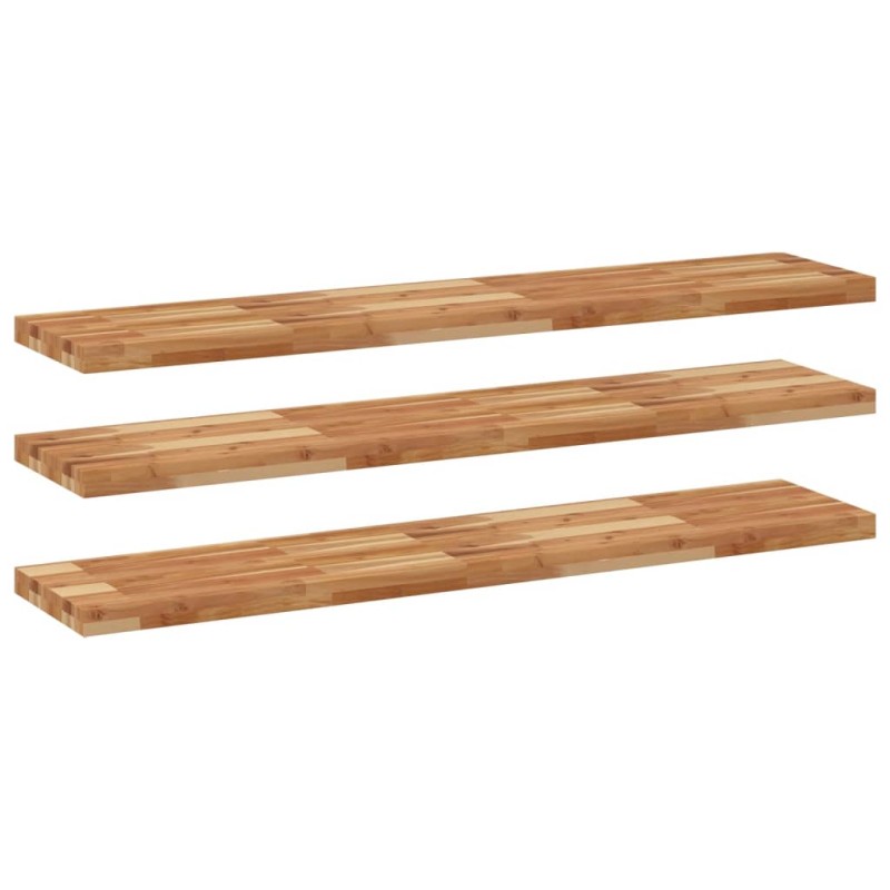 vidaXL Ράφια Κρεμαστά 3 Τεμ. 120x30x4εκ. Φινίρισμα Λαδιού Μασίφ Ακακία