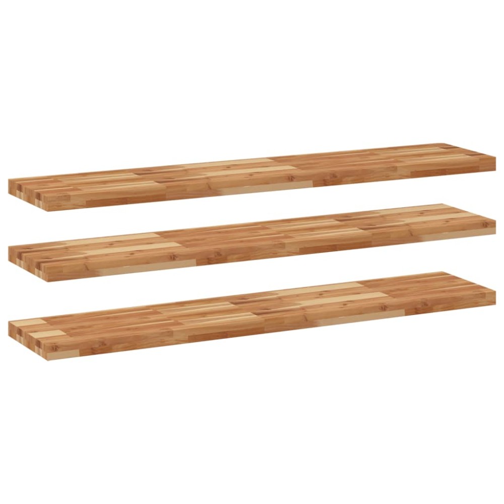 vidaXL Ράφια Κρεμαστά 3 Τεμ. 160x30x4εκ. Φινίρισμα Λαδιού Μασίφ Ακακία