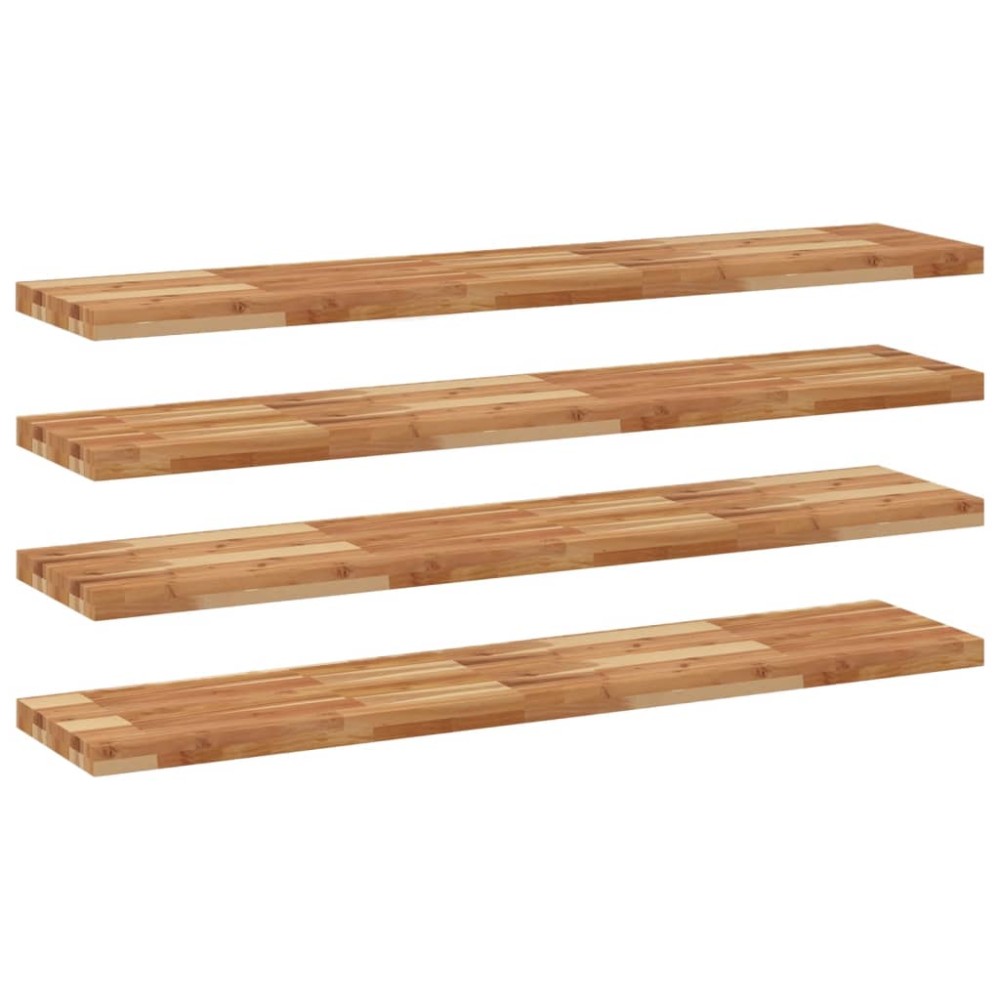 vidaXL Ράφια Κρεμαστά 4 Τεμ. 160x30x4εκ. Φινίρισμα Λαδιού Μασίφ Ακακία