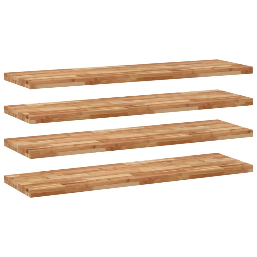 vidaXL Ράφια Κρεμαστά 4 Τεμ. 120x40x4εκ. Φινίρισμα Λαδιού Μασίφ Ακακία