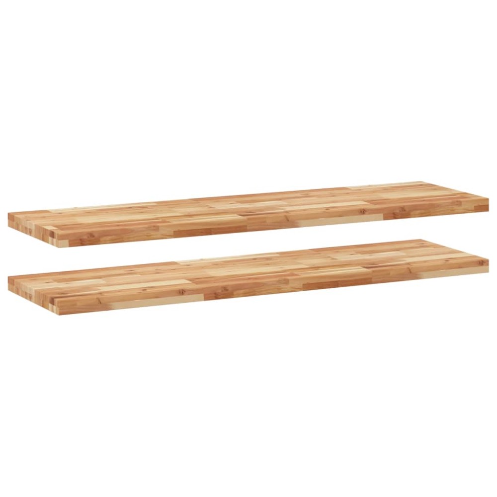 vidaXL Ράφια Κρεμαστά 2 Τεμ. 140x40x4εκ. Φινίρισμα Λαδιού Μασίφ Ακακία