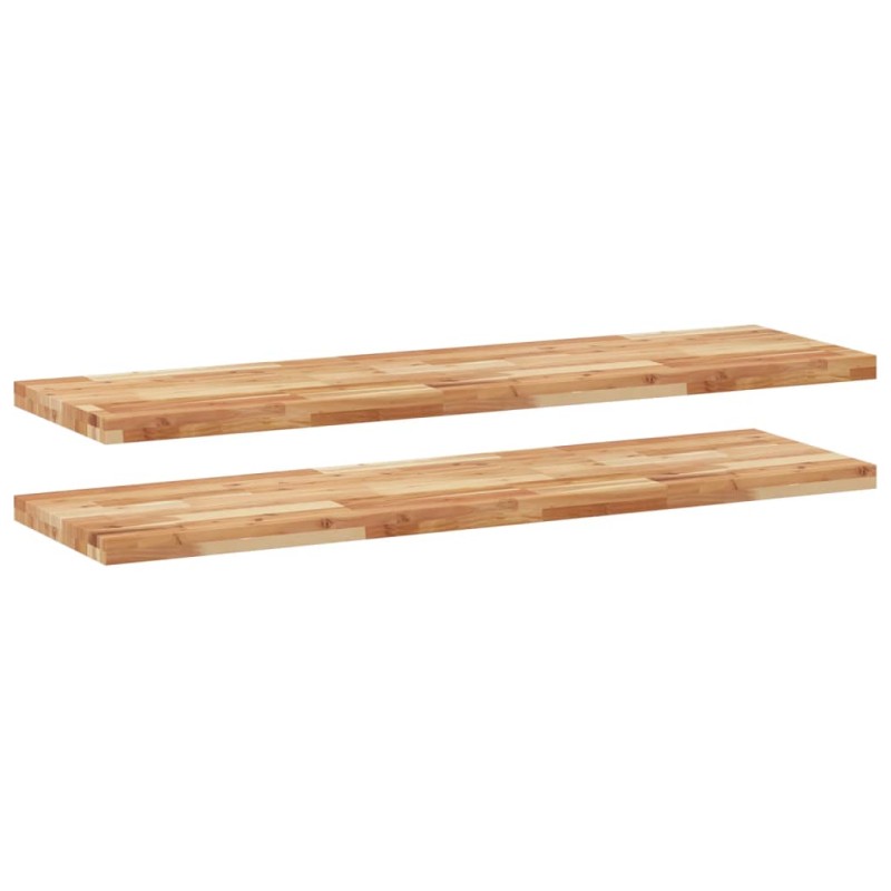 vidaXL Ράφια Κρεμαστά 2 Τεμ. 140x40x4εκ. Φινίρισμα Λαδιού Μασίφ Ακακία