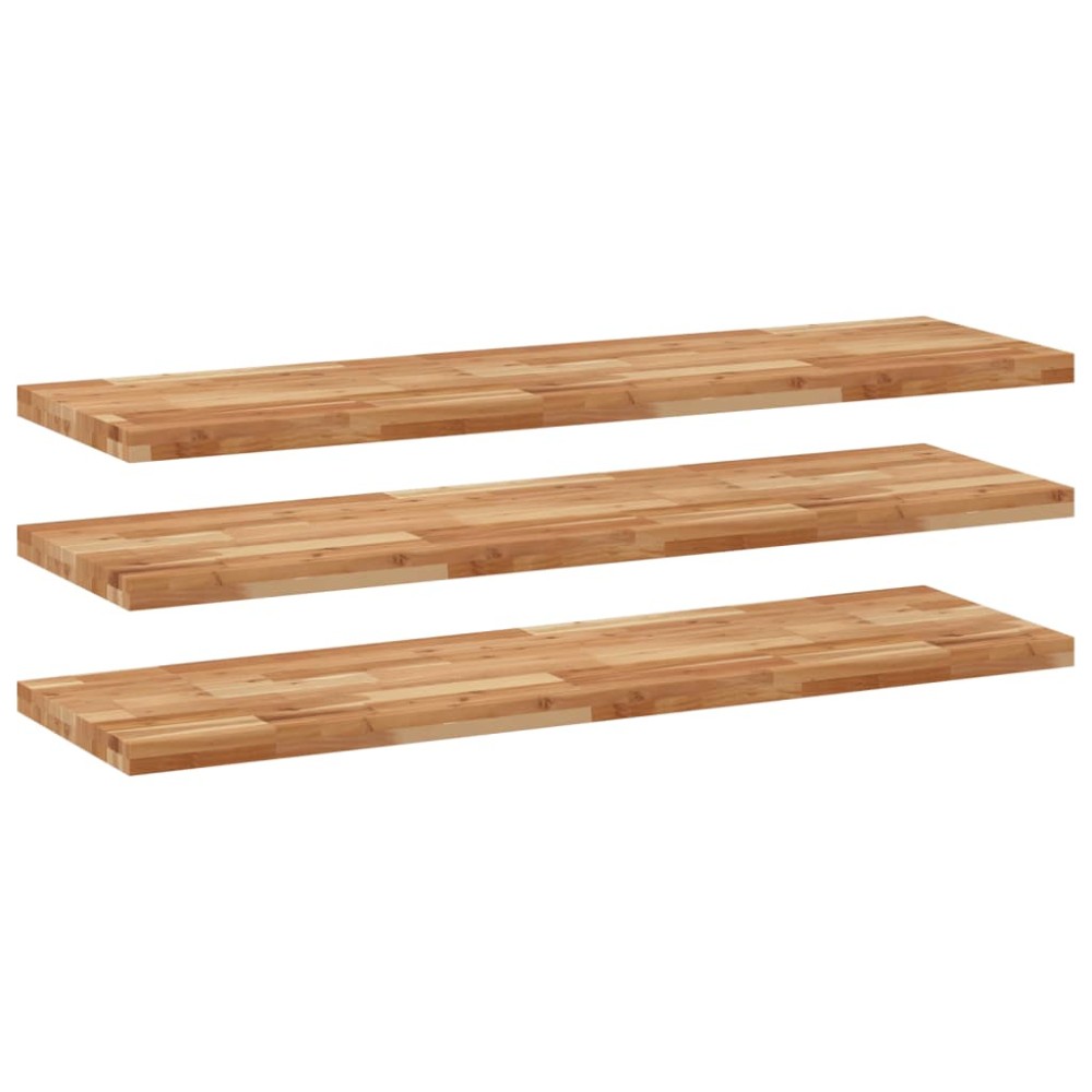 vidaXL Ράφια Κρεμαστά 3 Τεμ. 140x40x4εκ. Φινίρισμα Λαδιού Μασίφ Ακακία