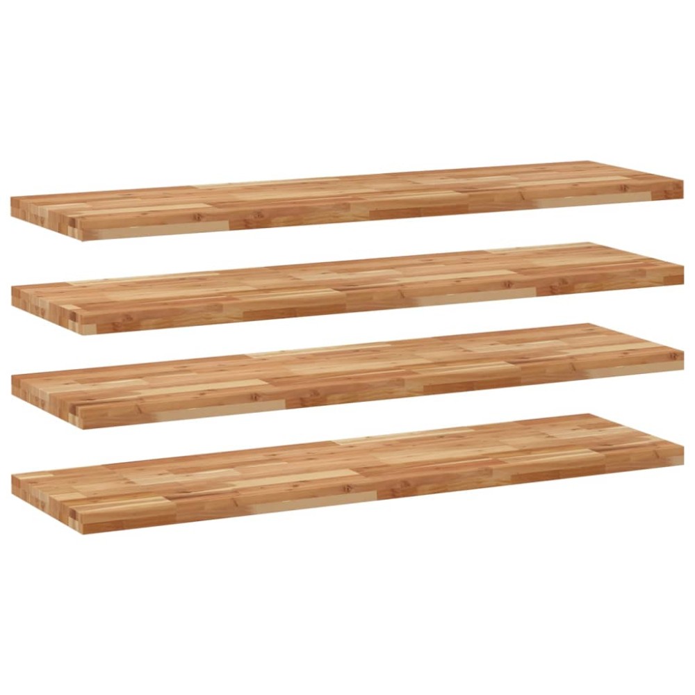 vidaXL Ράφια Κρεμαστά 4 Τεμ. 140x40x4εκ. Φινίρισμα Λαδιού Μασίφ Ακακία