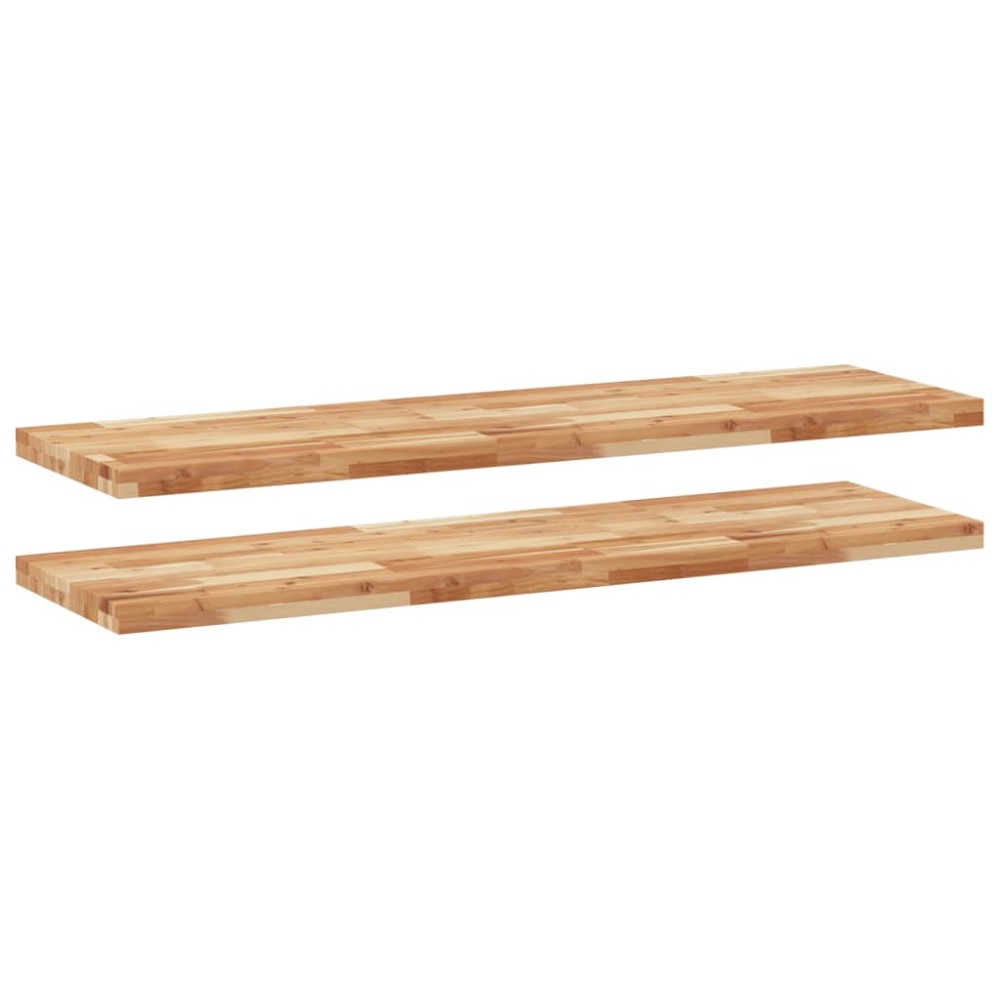 vidaXL Ράφια Κρεμαστά 2 Τεμ. 160x40x4εκ. Φινίρισμα Λαδιού Μασίφ Ακακία