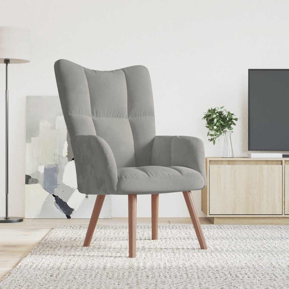 vidaXL Πολυθρόνα Relax Ανοιχτό Γκρι Βελούδινη