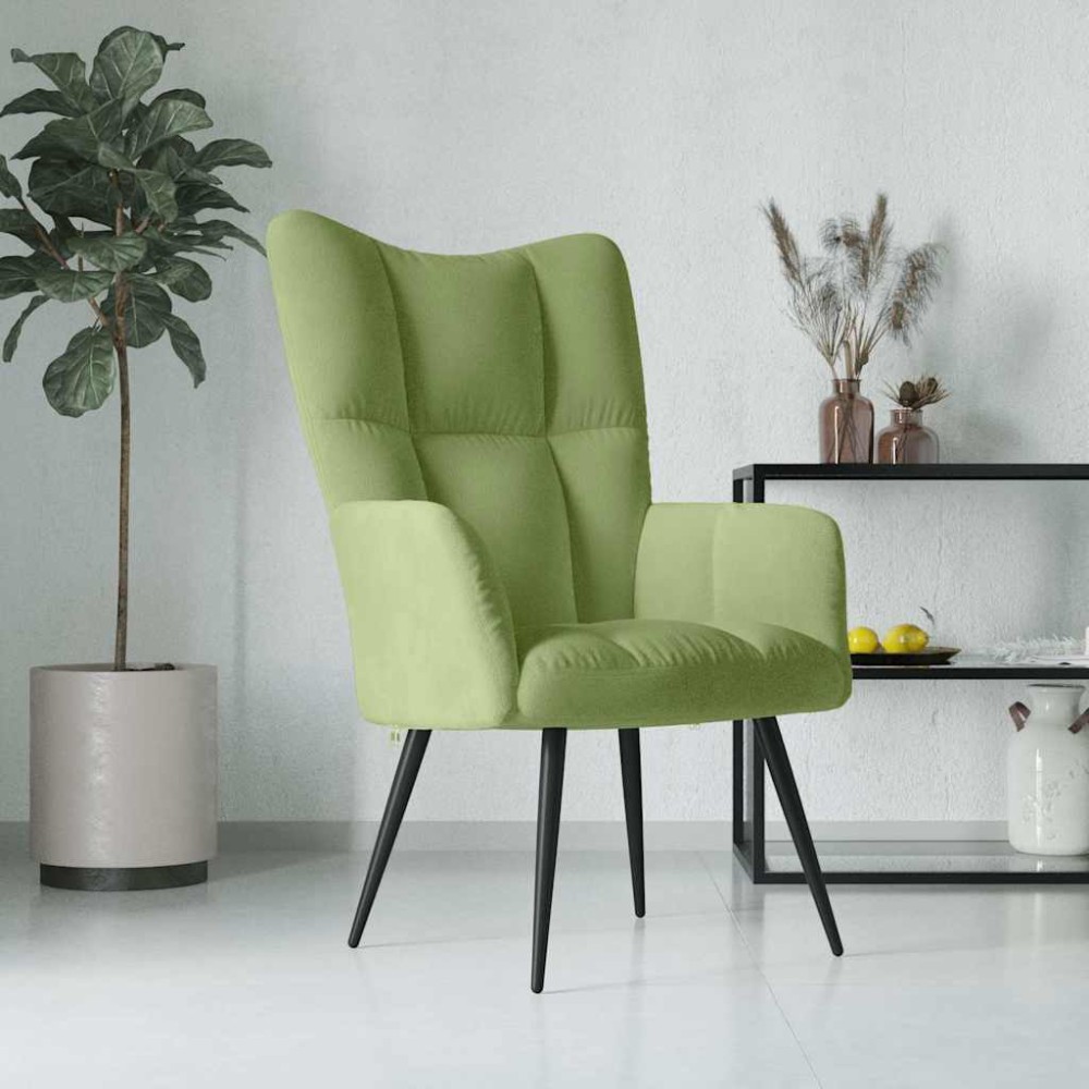 vidaXL Πολυθρόνα Relax Ανοιχτό Πράσινο Βελούδινη