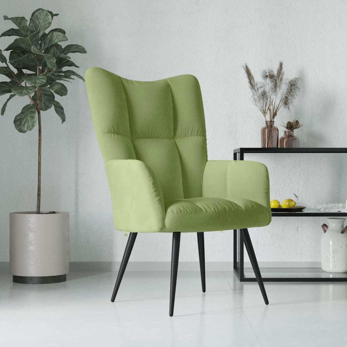 vidaXL Πολυθρόνα Relax Ανοιχτό Πράσινο Βελούδινη