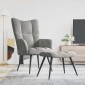 vidaXL Πολυθρόνα Relax Ανοιχτό Γκρι Βελούδινη με Σκαμπό