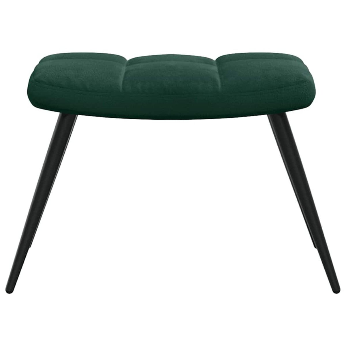 vidaXL Πολυθρόνα Relax Σκούρο Πράσινο Βελούδινη με Σκαμπό