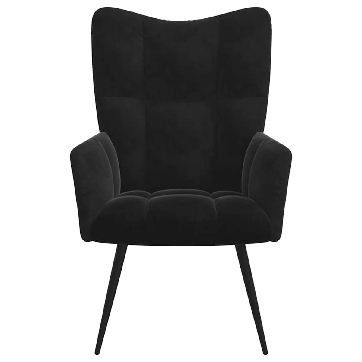 vidaXL Πολυθρόνα Relax Μαύρη Βελούδινη με Σκαμπό
