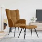 vidaXL Πολυθρόνα Relax Καφέ Βελούδινη με Σκαμπό