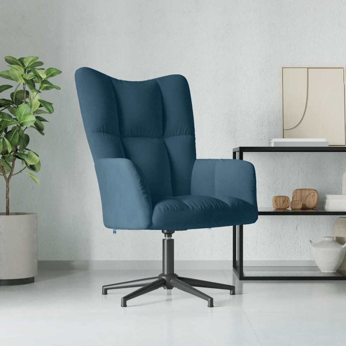 vidaXL Πολυθρόνα Relax Μπλε Βελούδινη