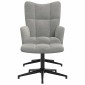 vidaXL Πολυθρόνα Relax Ανοιχτό Γκρι Βελούδινη με Σκαμπό