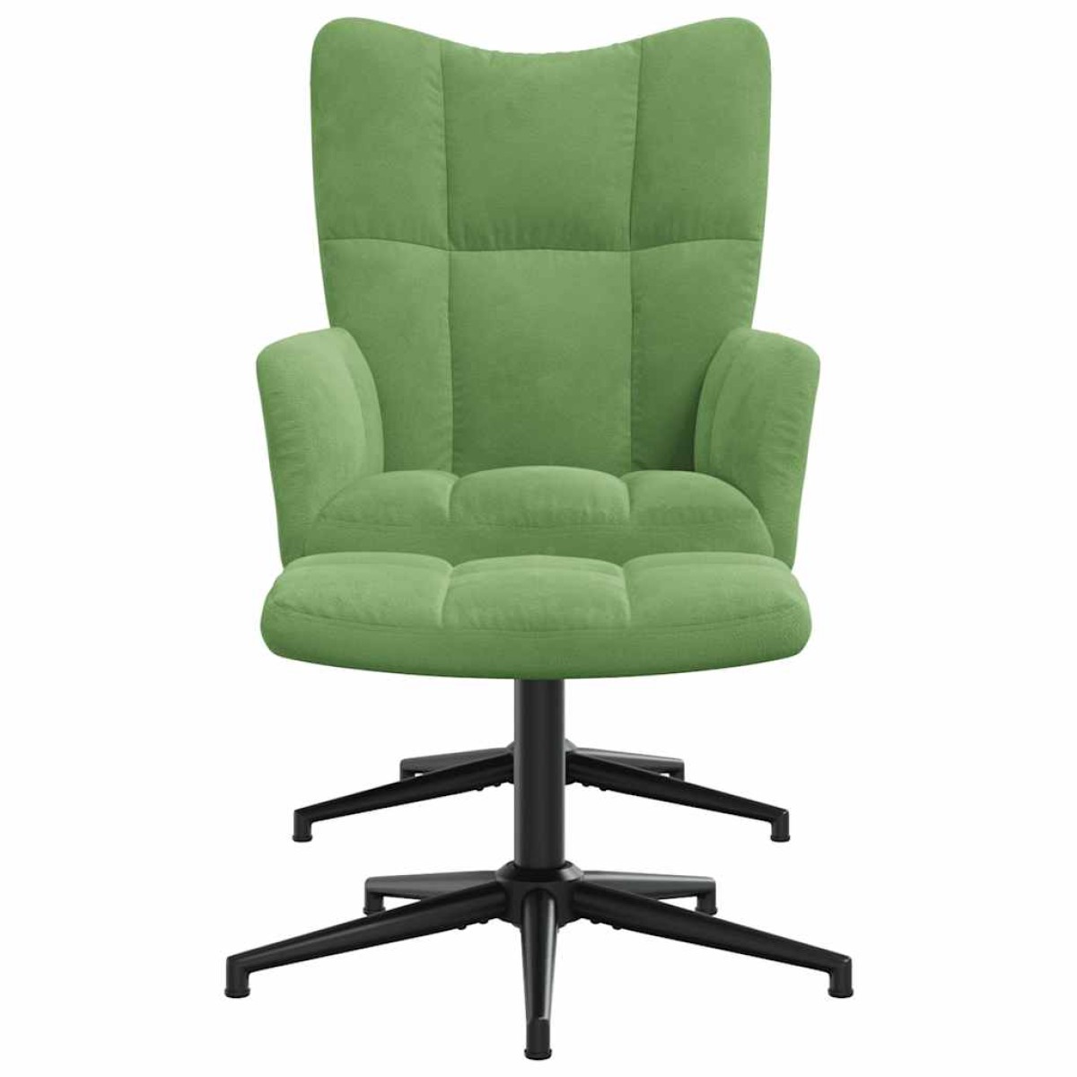 vidaXL Πολυθρόνα Relax Ανοιχτό Πράσινο Βελούδινη με Σκαμπό