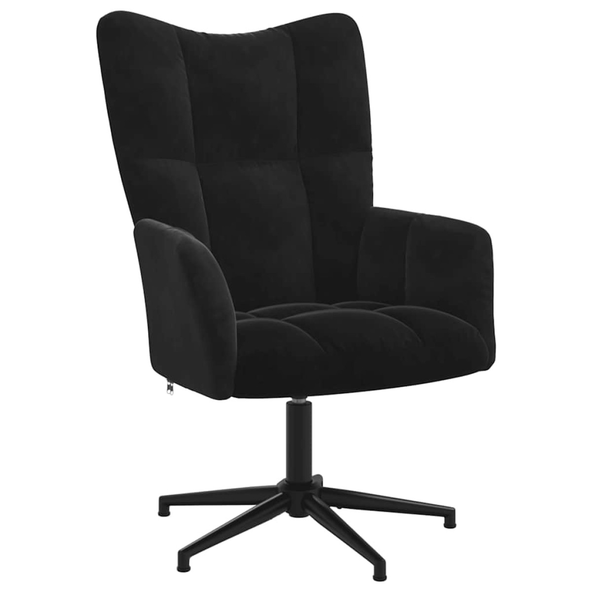vidaXL Πολυθρόνα Relax Μαύρη Βελούδινη με Σκαμπό