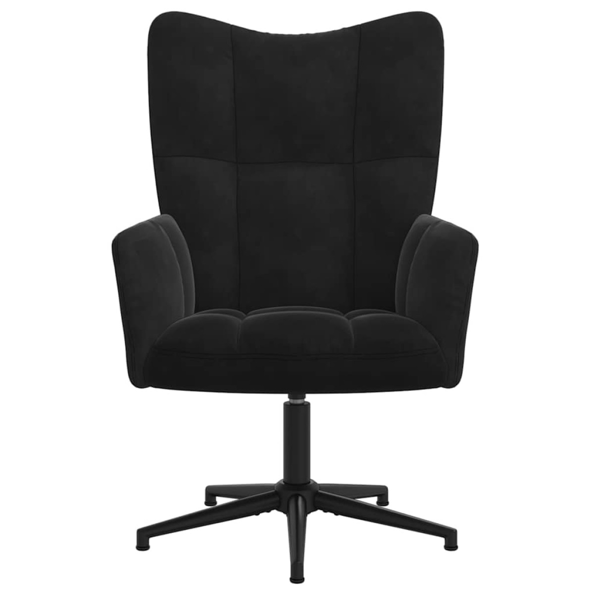 vidaXL Πολυθρόνα Relax Μαύρη Βελούδινη με Σκαμπό