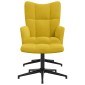 vidaXL Πολυθρόνα Relax Κίτρινη Μουσταρδί Βελούδινη με Σκαμπό