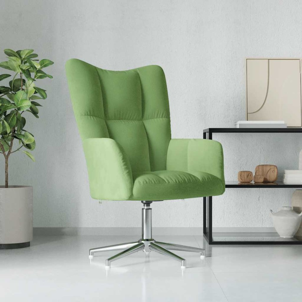 vidaXL Πολυθρόνα Relax Ανοιχτό Πράσινο Βελούδινη