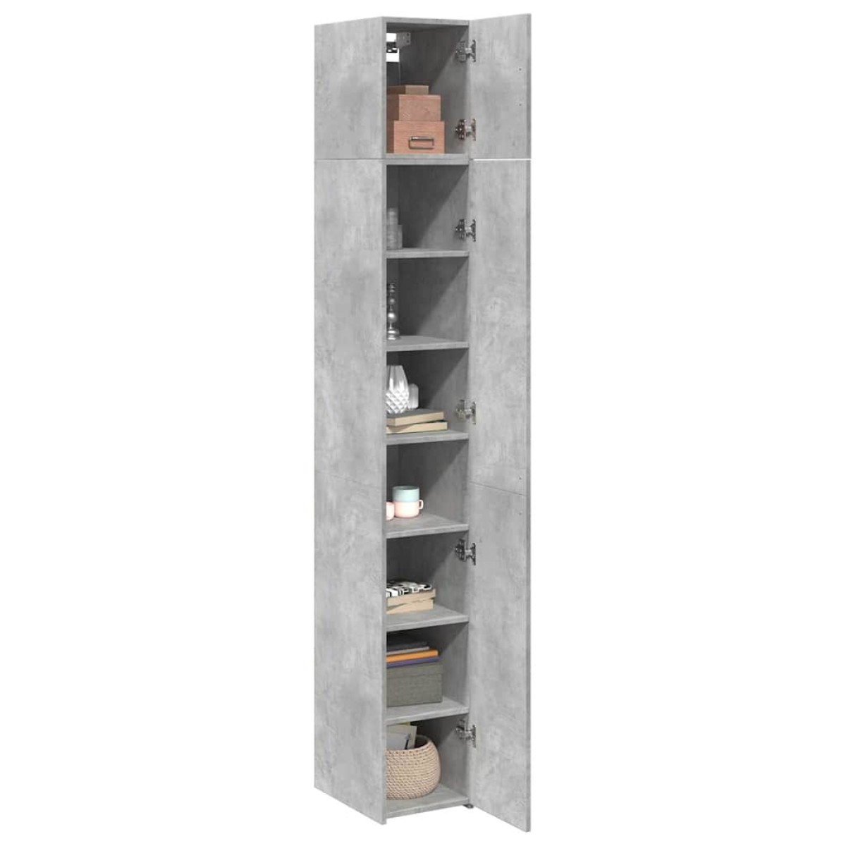 vidaXL Ντουλάπι Αποθήκευσης Στενό Γκρι 30x42,5x225 εκ. Επεξεργ. Ξύλο