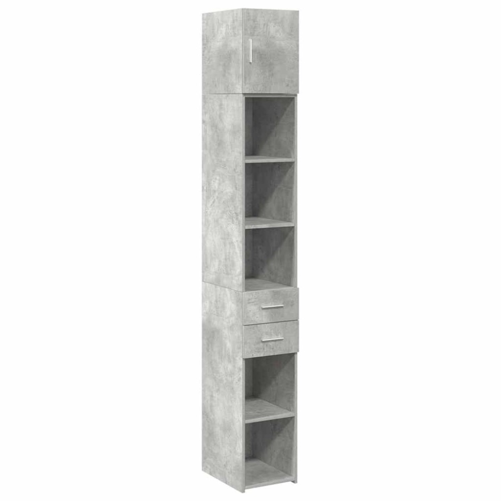 vidaXL Ντουλάπι Αποθήκευσης Στενό Γκρι 30x42,5x225 εκ. Επεξεργ. Ξύλο
