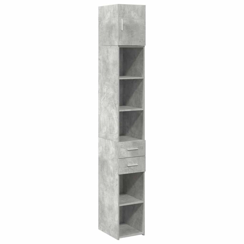 vidaXL Ντουλάπι Αποθήκευσης Στενό Γκρι 30x42,5x225 εκ. Επεξεργ. Ξύλο