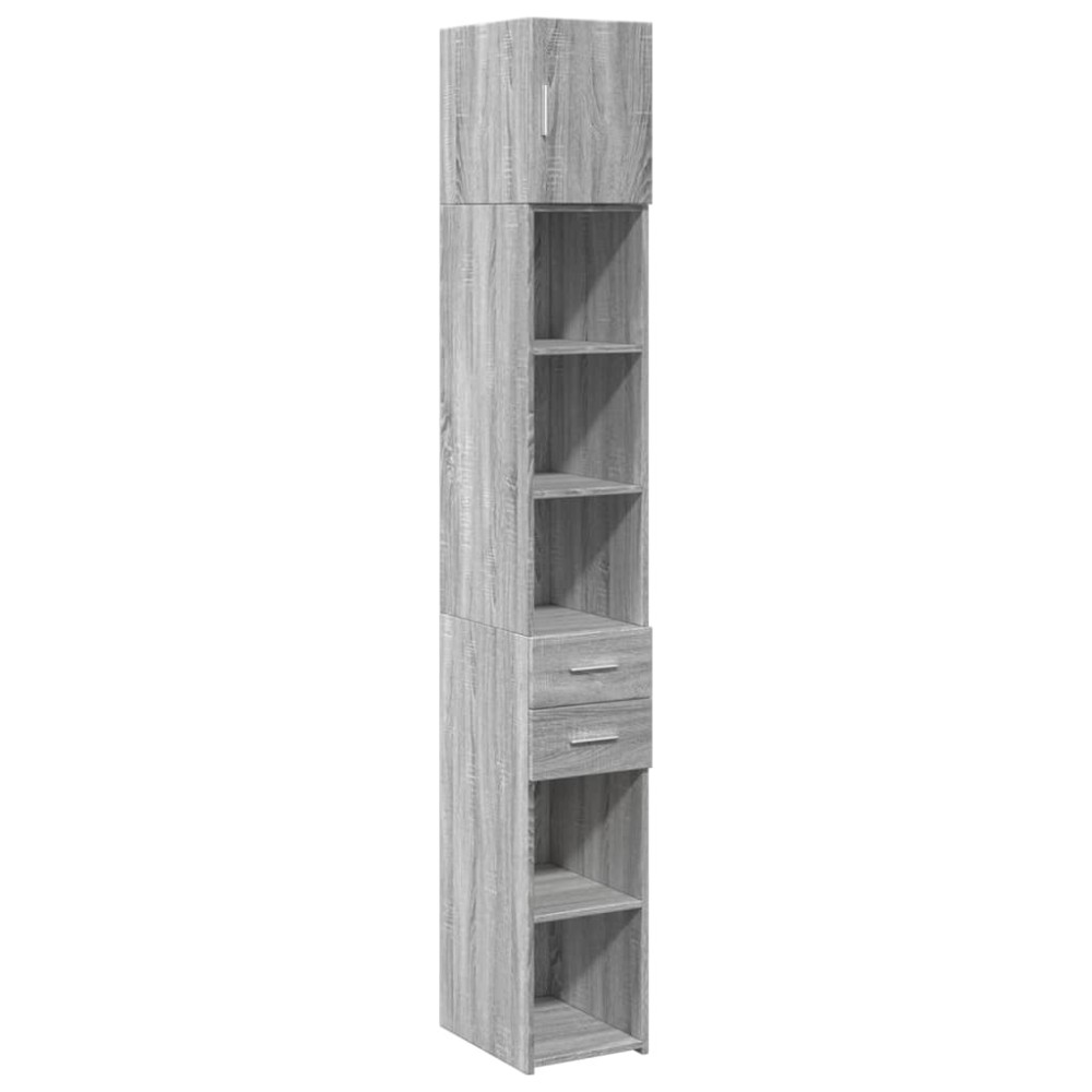 vidaXL Ντουλάπι Αποθήκευσης Στενό Γκρι 30x42,5x225 εκ. Επεξεργ. Ξύλο