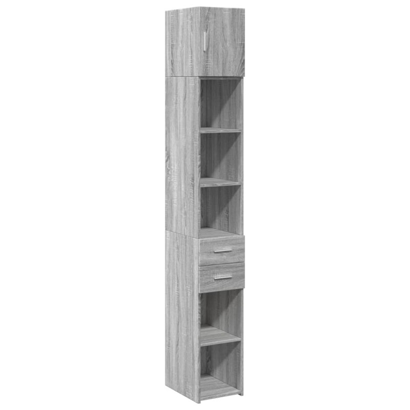 vidaXL Ντουλάπι Αποθήκευσης Στενό Γκρι 30x42,5x225 εκ. Επεξεργ. Ξύλο