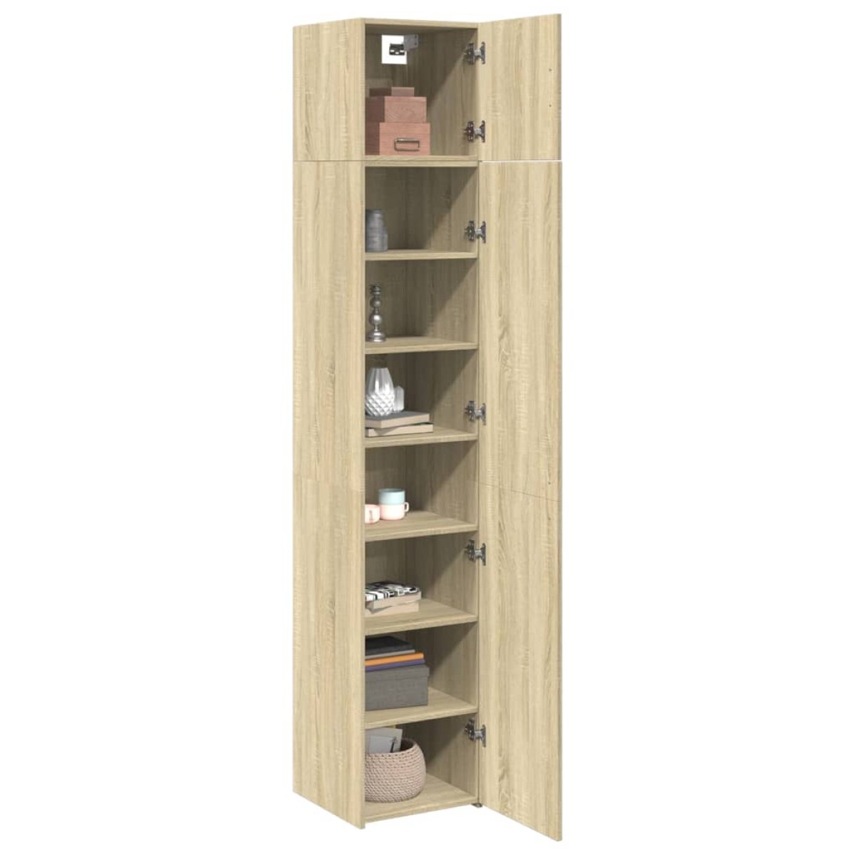 vidaXL Ντουλάπι Αποθήκευσης Στενό Δρυς 40x42,5x225 εκ. Επεξεργ. Ξύλο