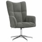 vidaXL Πολυθρόνα Relax Σκούρο Γκρι Βελούδινη με Σκαμπό