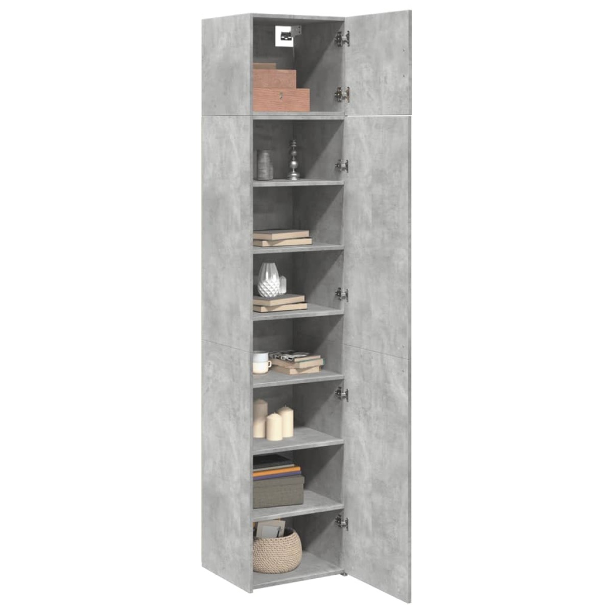 vidaXL Ντουλάπι Αποθήκευσης Στενό Γκρι 45x42,5x225 εκ. Επεξεργ. Ξύλο