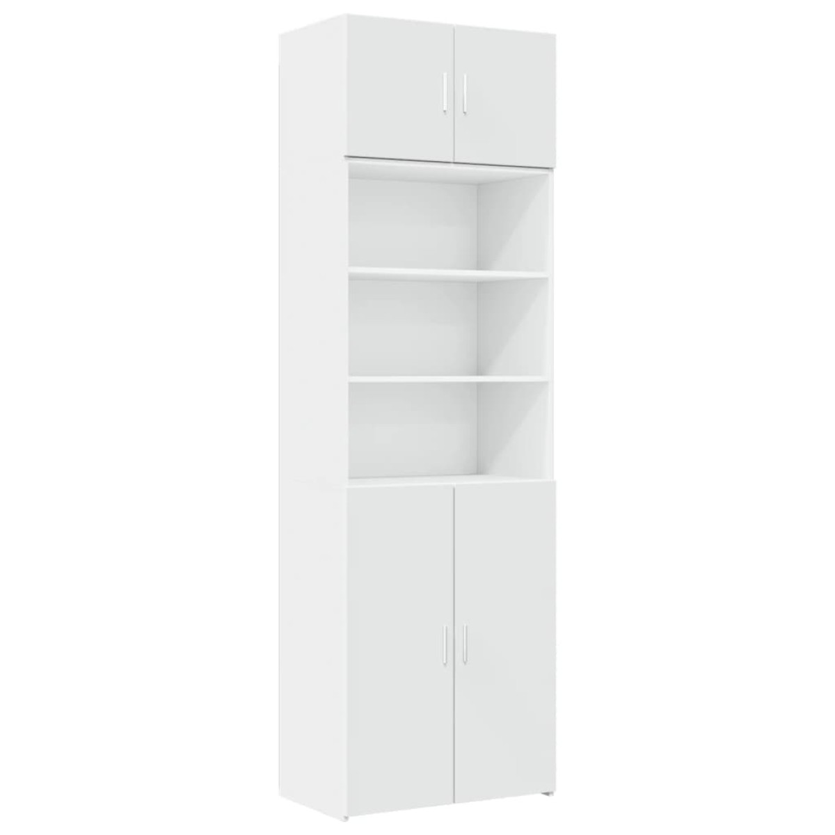 vidaXL Ραφιέρα με Ντουλάπια Λευκή 70x42,5x225 εκ. Επεξεργασμένο Ξύλο