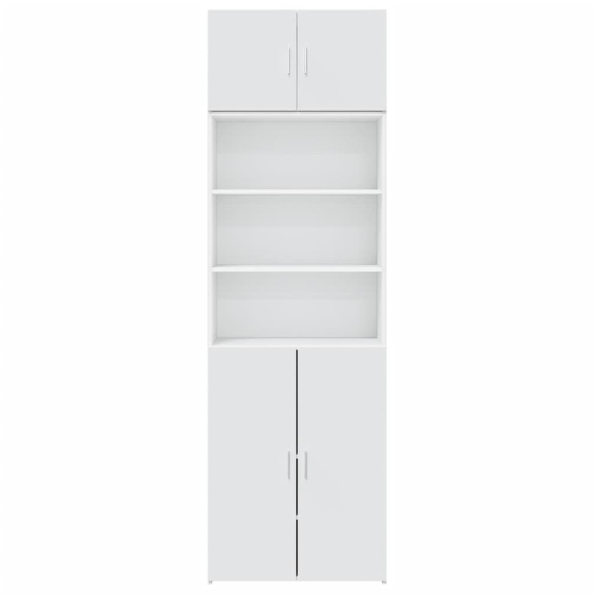 vidaXL Ραφιέρα με Ντουλάπια Λευκή 70x42,5x225 εκ. Επεξεργασμένο Ξύλο