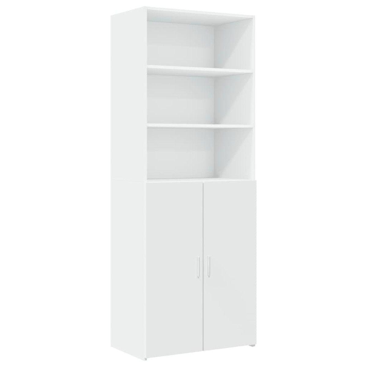 vidaXL Ραφιέρα με Ντουλάπια Λευκή 70x42,5x225 εκ. Επεξεργασμένο Ξύλο