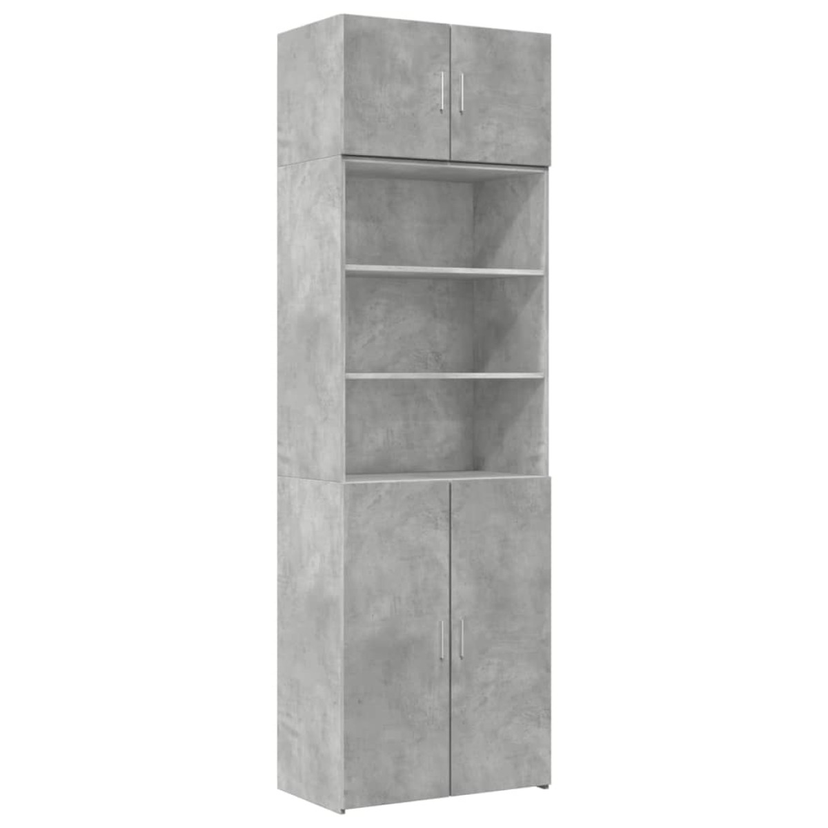 vidaXL Ραφιέρα με Ντουλάπια Γκρι Σκυροδέμ. 70x42,5x225 εκ. Επεξ. Ξύλο