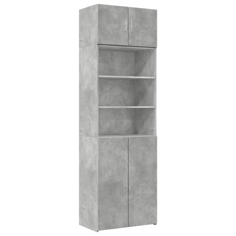 vidaXL Ραφιέρα με Ντουλάπια Γκρι Σκυροδέμ. 70x42,5x225 εκ. Επεξ. Ξύλο