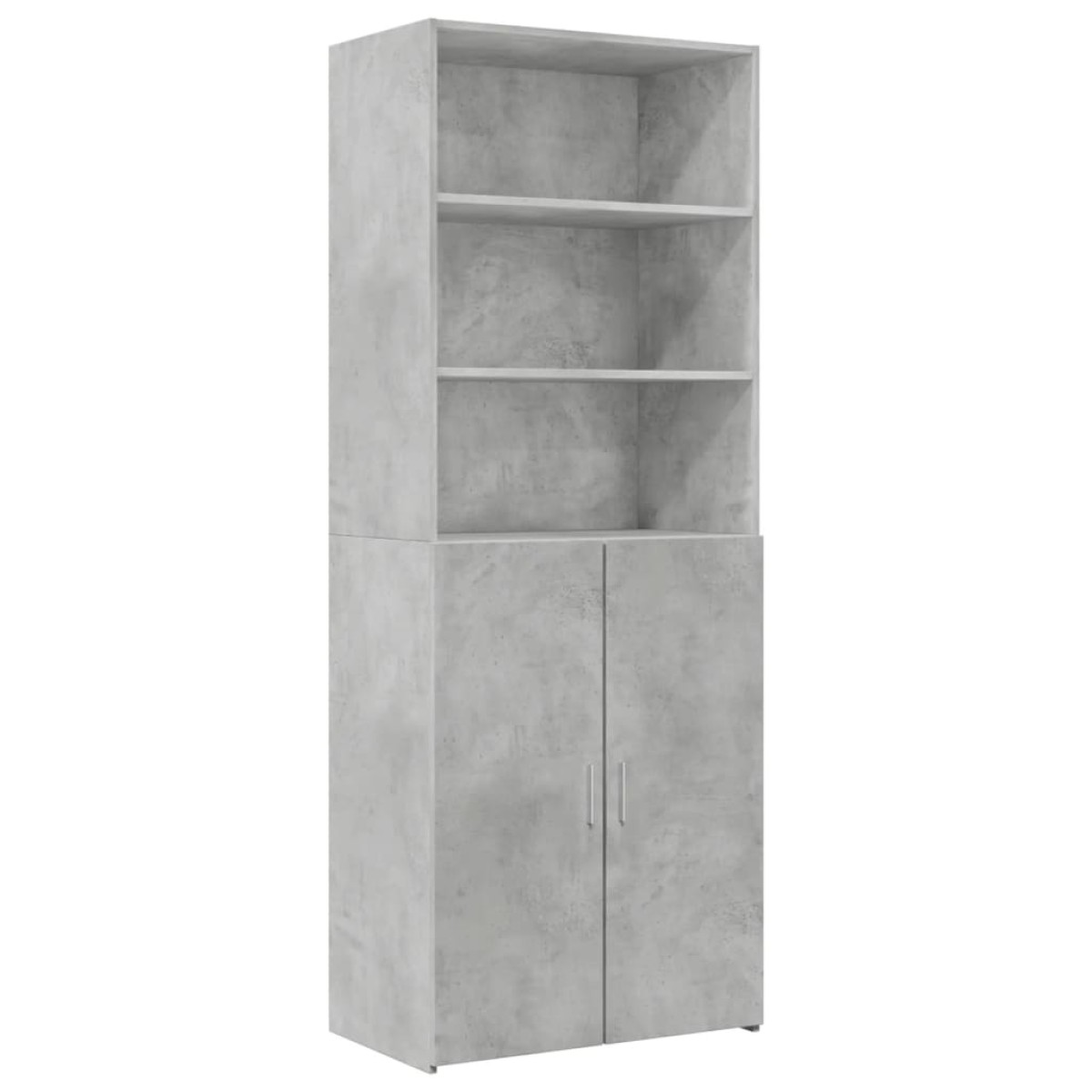 vidaXL Ραφιέρα με Ντουλάπια Γκρι Σκυροδέμ. 70x42,5x225 εκ. Επεξ. Ξύλο
