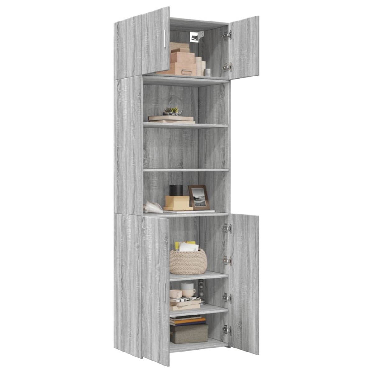vidaXL Ραφιέρα με Ντουλάπια Γκρι Sonoma 70x42,5x225 εκ. Επεξ. Ξύλο