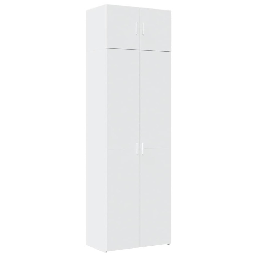 vidaXL Ραφιέρα με Ντουλάπια Λευκή 70x42,5x225 εκ. Επεξεργασμένο Ξύλο