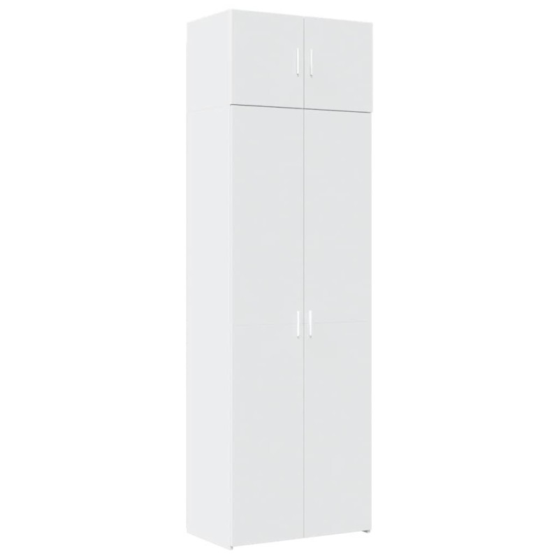 vidaXL Ραφιέρα με Ντουλάπια Λευκή 70x42,5x225 εκ. Επεξεργασμένο Ξύλο