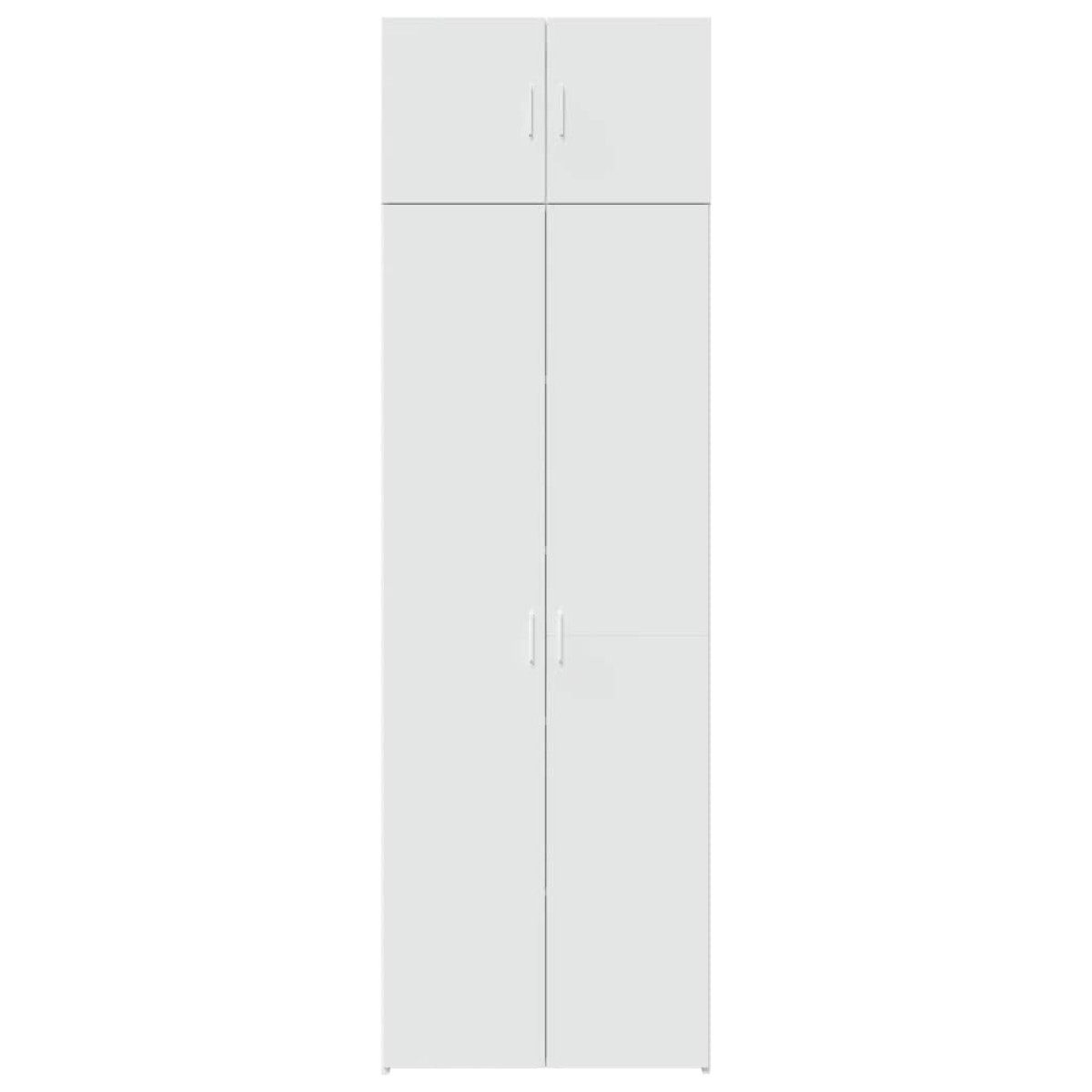 vidaXL Ραφιέρα με Ντουλάπια Λευκή 70x42,5x225 εκ. Επεξεργασμένο Ξύλο
