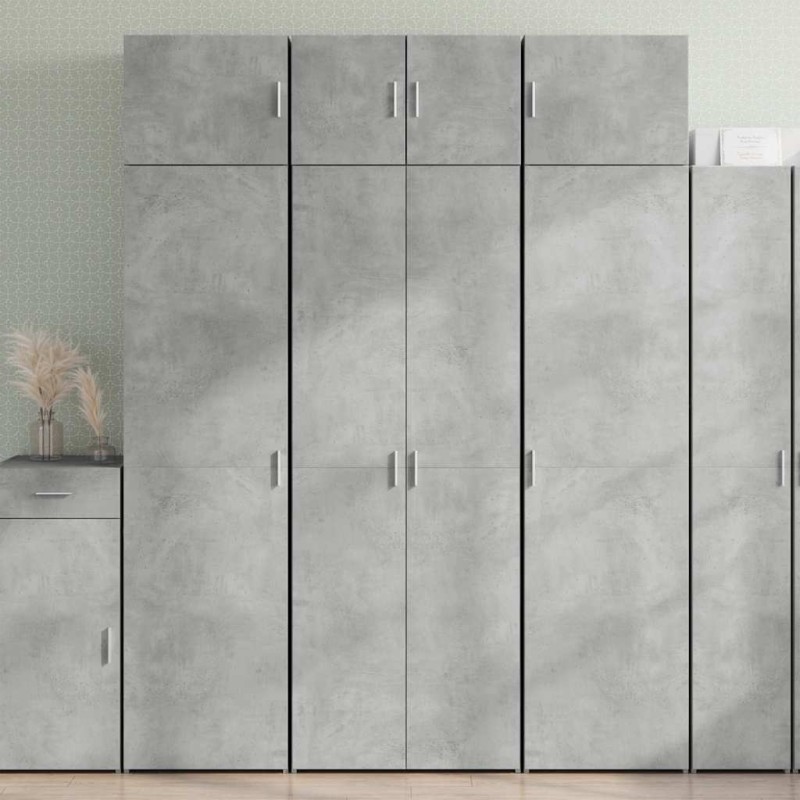 vidaXL Ραφιέρα με Ντουλάπια Γκρι Σκυροδέμ. 70x42,5x225 εκ. Επεξ. Ξύλο