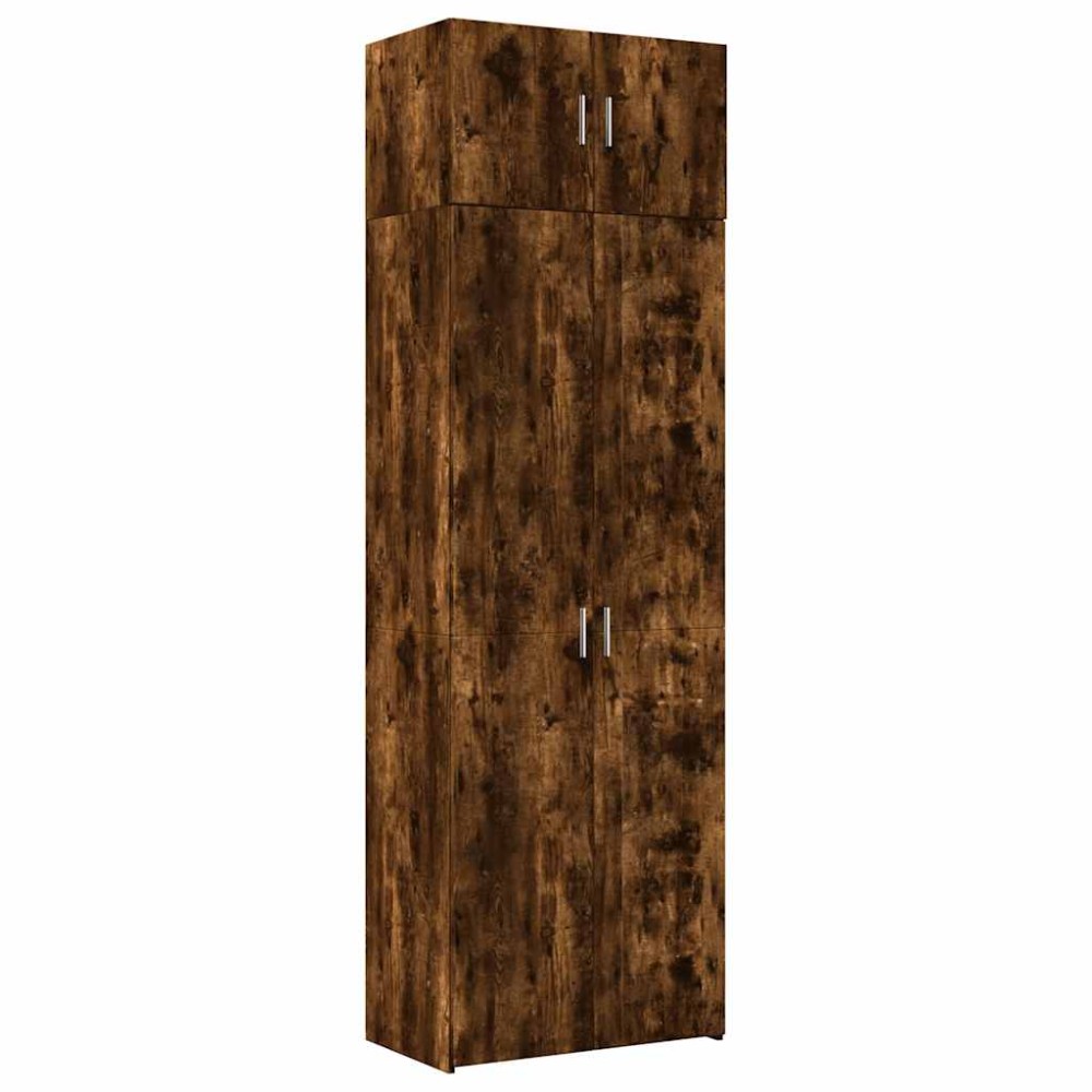 vidaXL Ραφιέρα με Ντουλάπια Καπνιστή Δρυς 70x42,5x225 εκ. Επεξ. Ξύλο