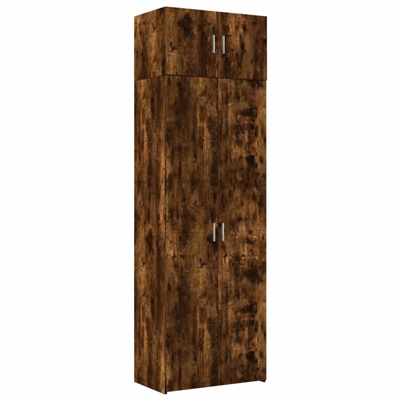 vidaXL Ραφιέρα με Ντουλάπια Καπνιστή Δρυς 70x42,5x225 εκ. Επεξ. Ξύλο